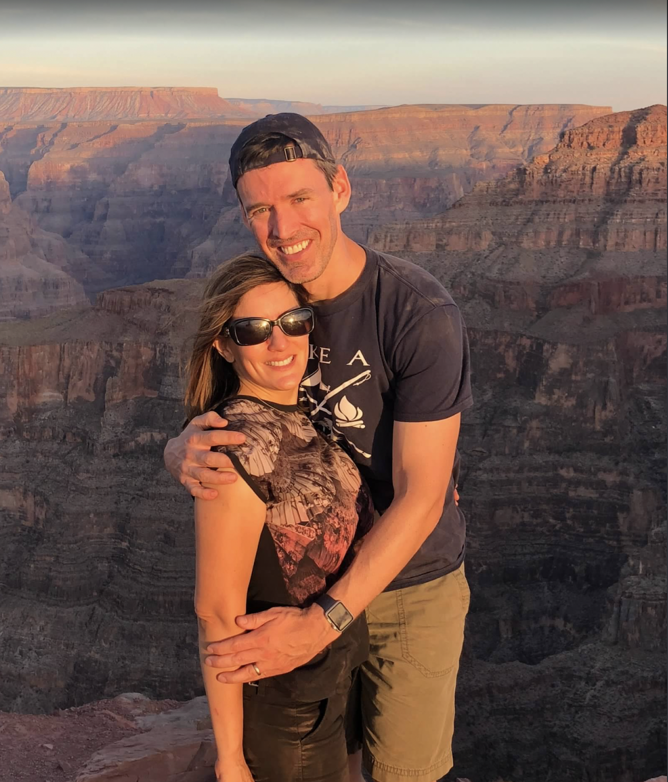 Jeff Tangney and Claudia Schweikert in front of a canyon